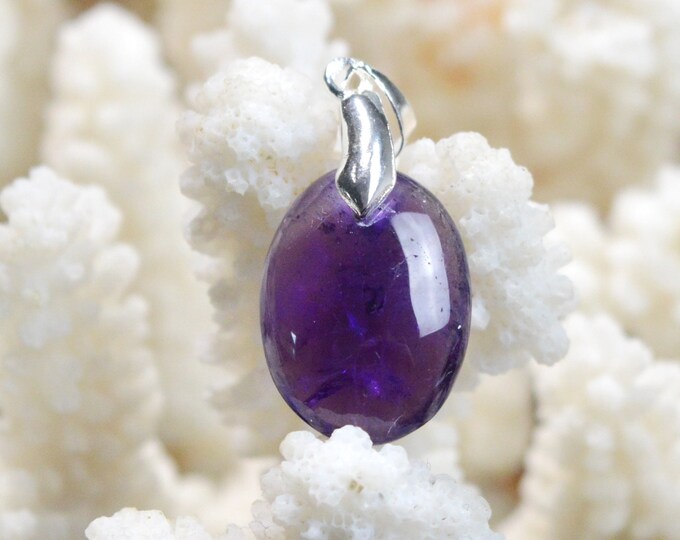 Améthyste 15 carats - pendentif cabochon pierre naturelle - Uruguay / EX26