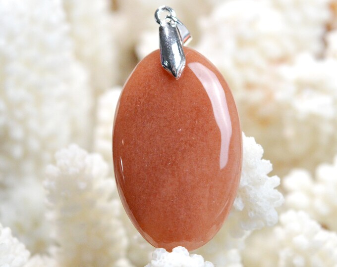 42 carat red aventurine - natural stone cabochon pendant - Canada / EG25