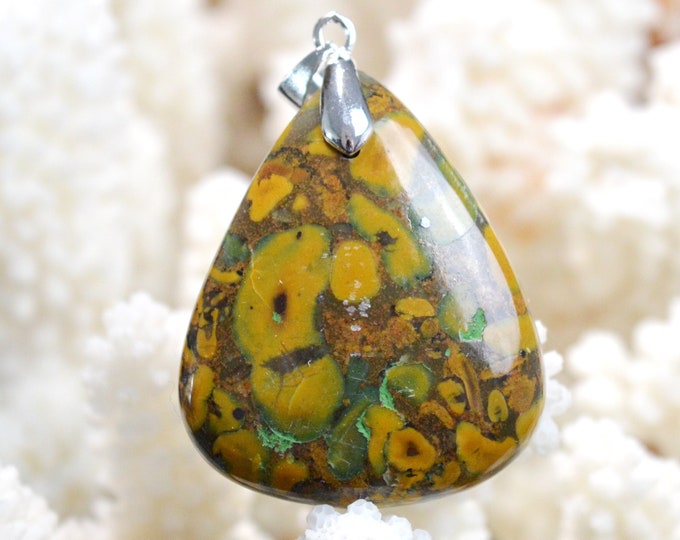 65 carat "Bamboo" Jasper - natural stone cabochon pendant - Indonesia // DI96