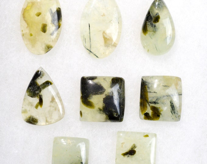 Lot x8 Prehnite epidote - 267 carats - natural stone cabochon - Mali // BU65