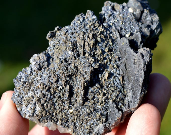 Marcasite & Galena Calcite 170 grams - Quarry cemetery, Seilles, Andenne, Namur, Wallonia, Belgium