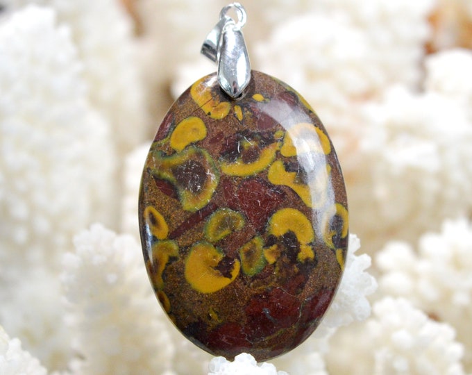 54 carat "Bamboo" Jasper - natural stone cabochon pendant - Indonesia // EA7