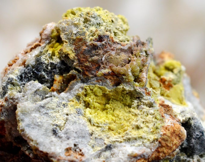 Pyromorphite & Galena 144 grams - Sainte-Lucie Mine, Saint-Léger-de-Peyre, Mende, Lozère, Occitanie, France