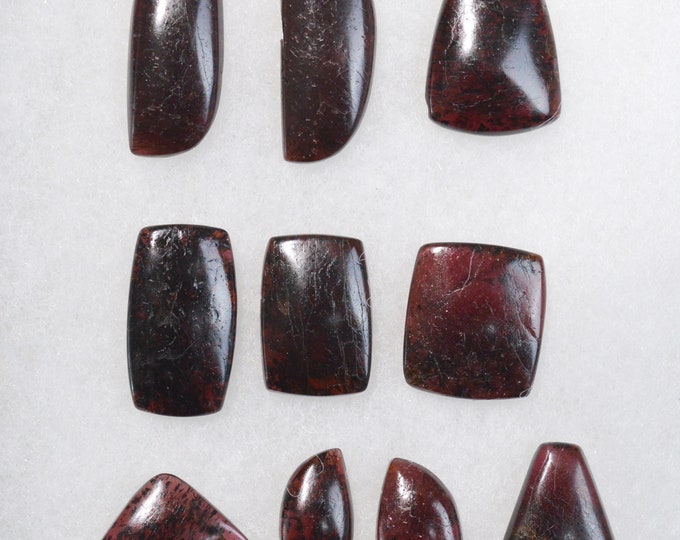 Lot x10 Rhodolite Garnet 254 carats - natural stone cabochon - Mozambique // CA53
