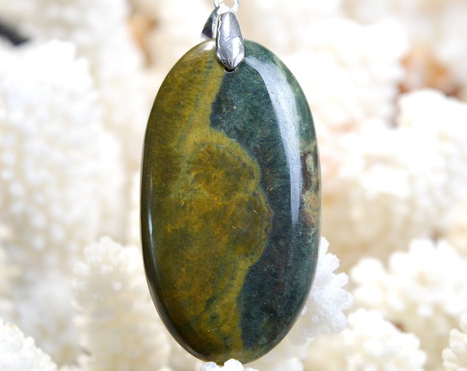 76 carat Jasper - natural stone cabochon pendant - South Africa // DK12