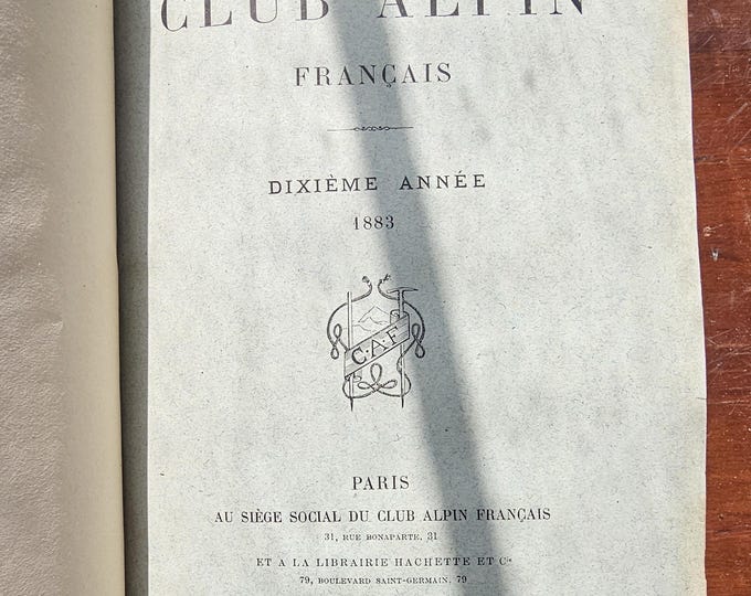 C.A.F - French Alpine Club - 10th year directory 1883 - 1884 - Used