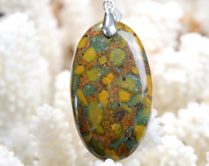 80 carat "Bamboo" Jasper - natural stone cabochon pendant - Indonesia // DI93