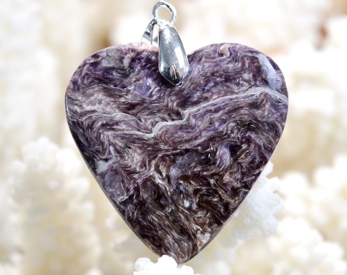 Charoite 55 carats - pendentif cabochon pierre naturelle - Russie // CH14