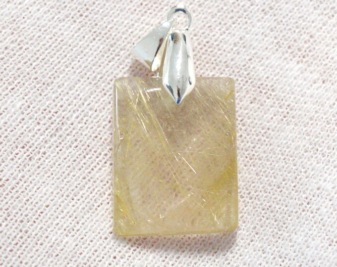 25 carat rutilated quartz - natural stone cabochon pendant - Brazil / FV37