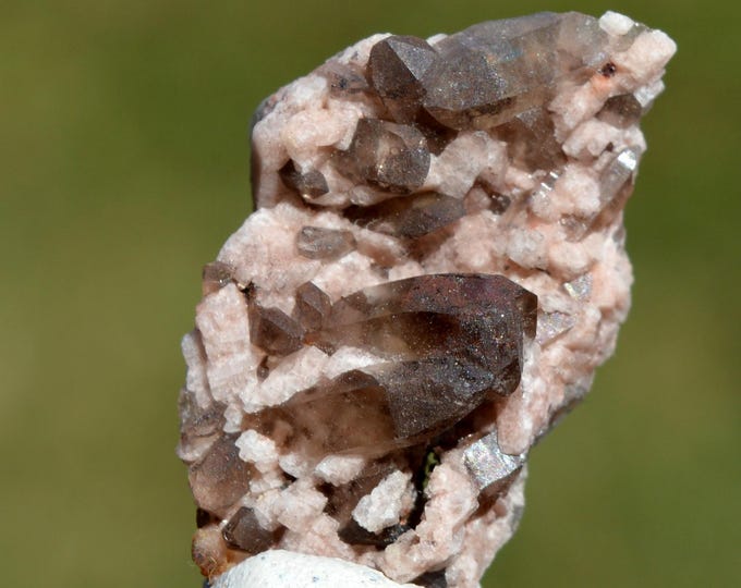Smoky Quartz & Microcline 6 grams - "Black Hole" Pocket, CO Goethite Hill Claim, Park County, Colorado, USA