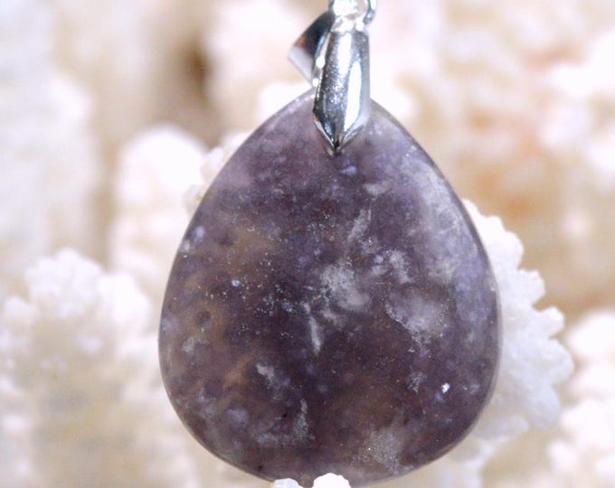 36-carat Lepidolite - Natural Stone Cabochon Pendant - Brazil / FX87