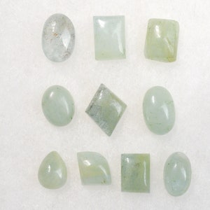 Lot x10 Aigue marine 75 carats - cabochon pierre naturelle - Namibie // CA44