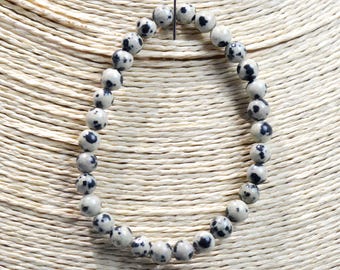Bracelet - Jaspe dalmatien - perles 6 mm - Mexique