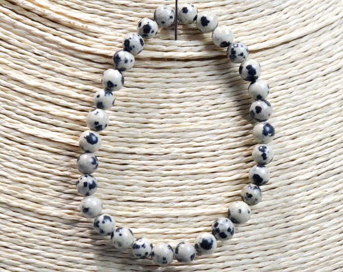 Bracelet - Jaspe dalmatien - perles 6 mm - Mexique