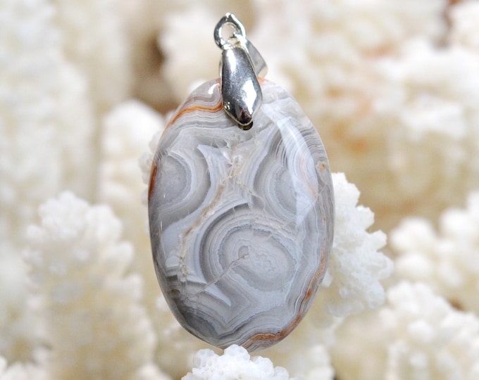 Agate 34 carats - pendentif cabochon pierre naturelle - Mexique // DH98
