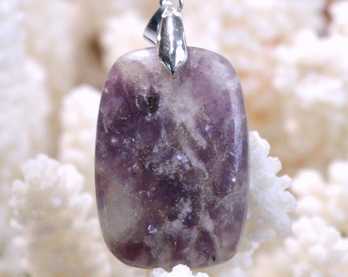 43-carat Lepidolite - Natural Stone Cabochon Pendant - Brazil / FX83