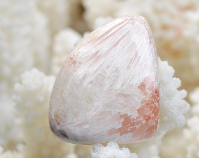 38 carat orange scolecite - natural stone cabochon - India // DL13