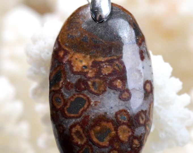 27 Carat Polka Dot Jasper - Natural Gemstone Cabochon Pendant - Australia // BF33
