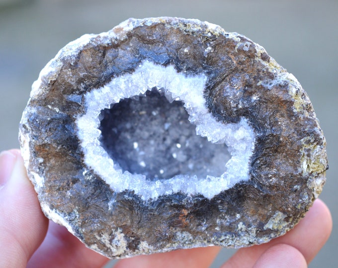 Half Quartz Geode 294 grams - Las Choyas, Aldama Municipality, Chihuahua, Mexico