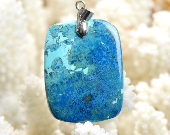 Shattuckite 60 carats - natural stone cabochon pendant - Congo / EQ51