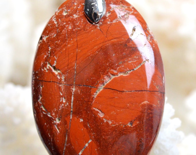 68 carat Red Snake Skin Jasper - natural stone cabochon pendant - Australia // Ref AS65