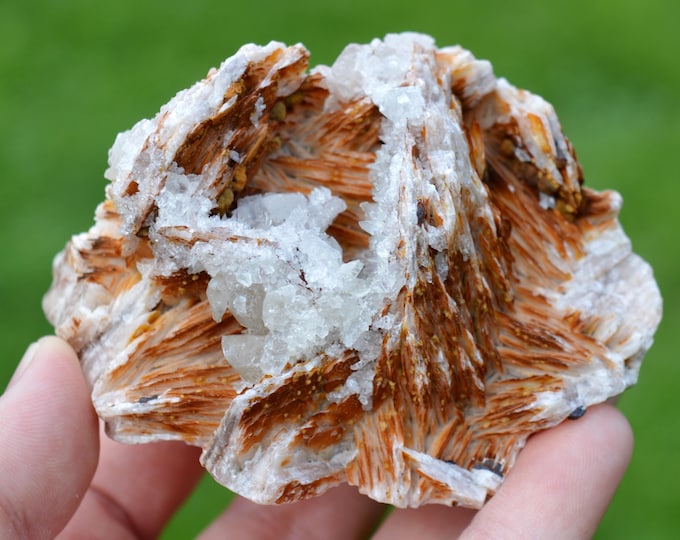 Baryte Calcite Goethite 690 grams - Les Redoutières Mine, Chaillac Mines, Chaillac, Le Blanc, Indre, Centre-Val de Loire, France
