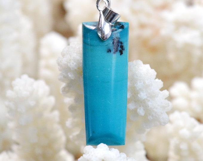 18 carat chrysocolla - natural stone cabochon pendant - Congo // DA78