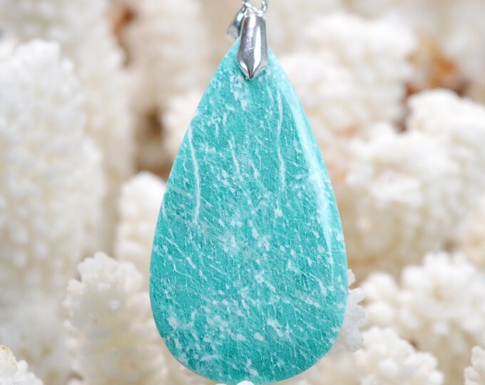 Amazonite 46 carats - natural stone cabochon pendant - Brazil / EV65