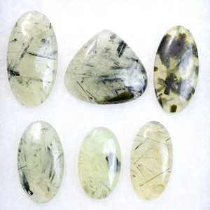 Lote x6 Epidota de prehnita - 505 quilates - cabujón de piedra natural - Mali // BU64