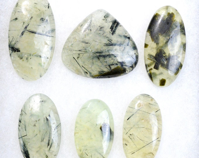 Lot x6 Prehnite epidote - 505 carats - natural stone cabochon - Mali // BU64
