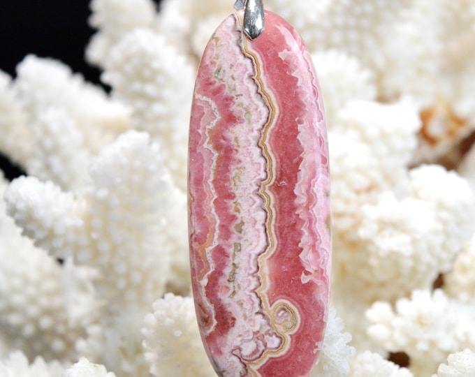 Rhodochrosite 181 carats - natural stone cabochon pendant - Argentina // CQ59