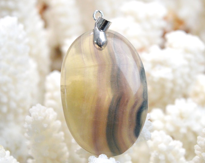 Fluorite 89 carats - pendentif cabochon pierre naturelle - Afghanistan / EO2