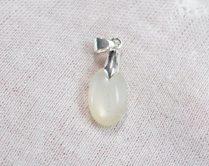 Pierre de lune blanche 13 carats - pendentif cabochon pierre naturelle - Tanzanie / FV4
