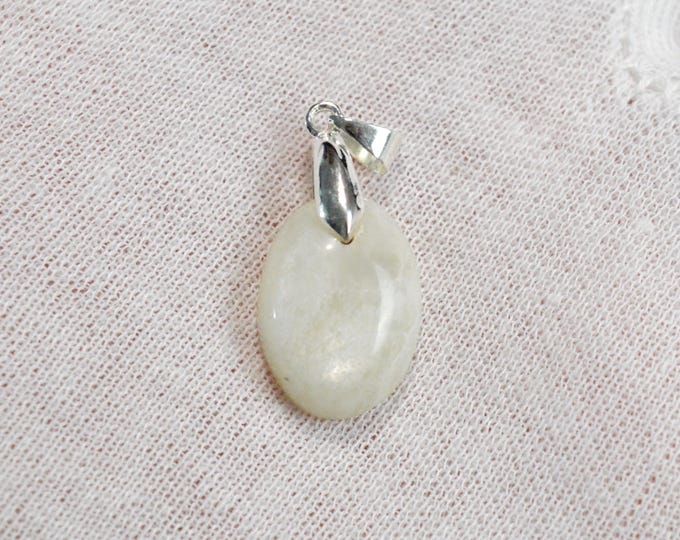 Pierre de lune blanche 19 carats - pendentif cabochon pierre naturelle - Tanzanie / FU93