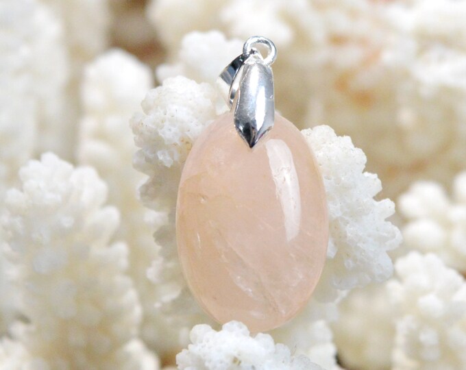 Morganite 24 carats - pendentif cabochon pierre naturelle - Pakistan / FA56