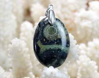 Jaspe "Kambaba" 33 carats - pendentif cabochon pierre naturelle - Madagascar / FL3