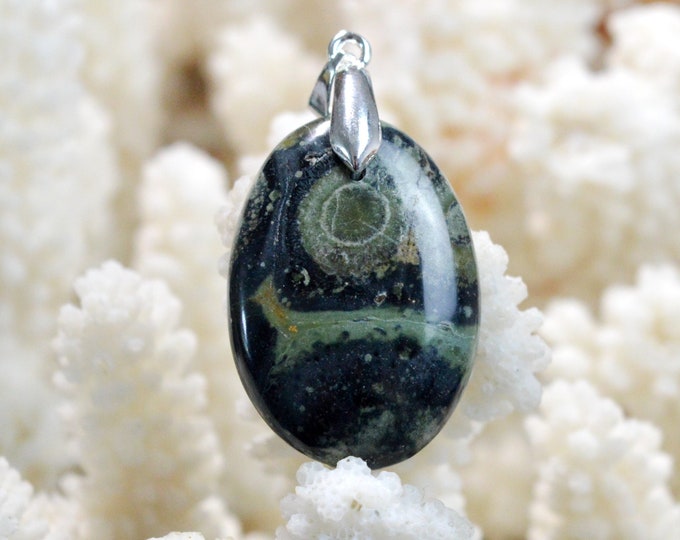 Jaspe "Kambaba" 33 carats - pendentif cabochon pierre naturelle - Madagascar / FL3