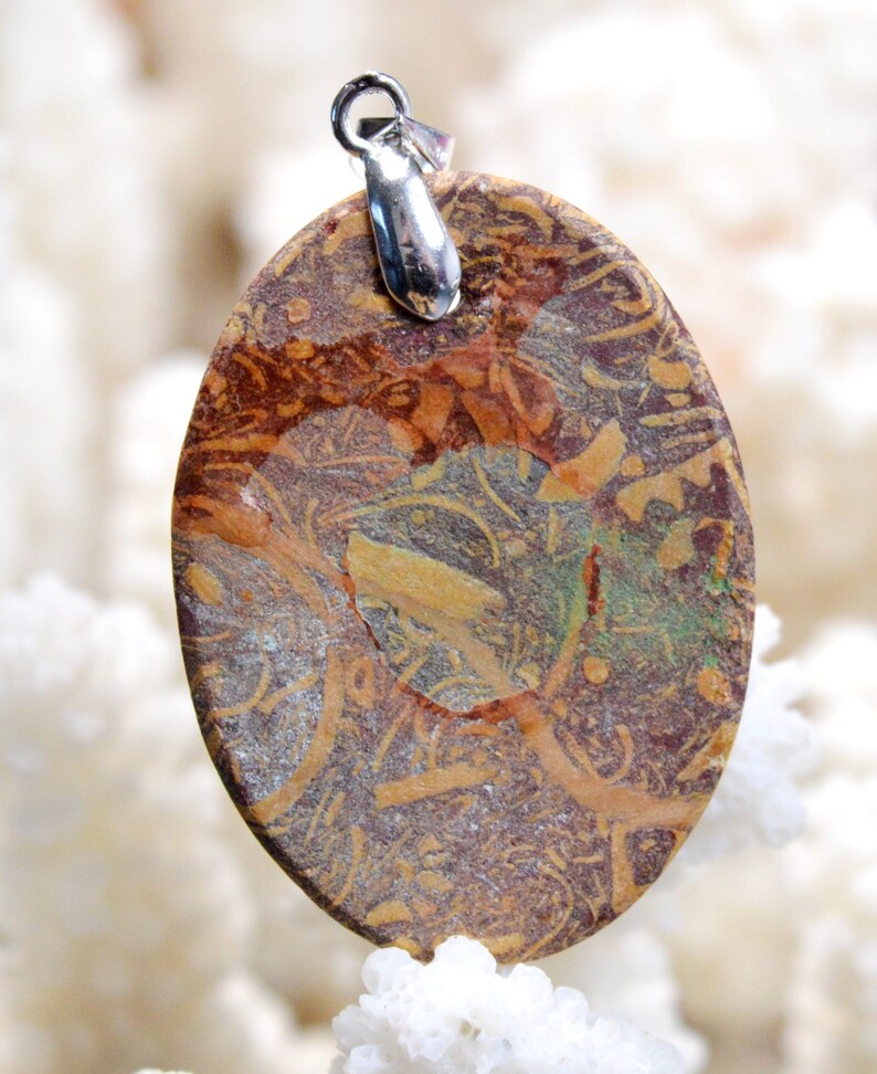 India REF AY40 Jaspe Mariyam 56 carats cabochon pendant natural stone
