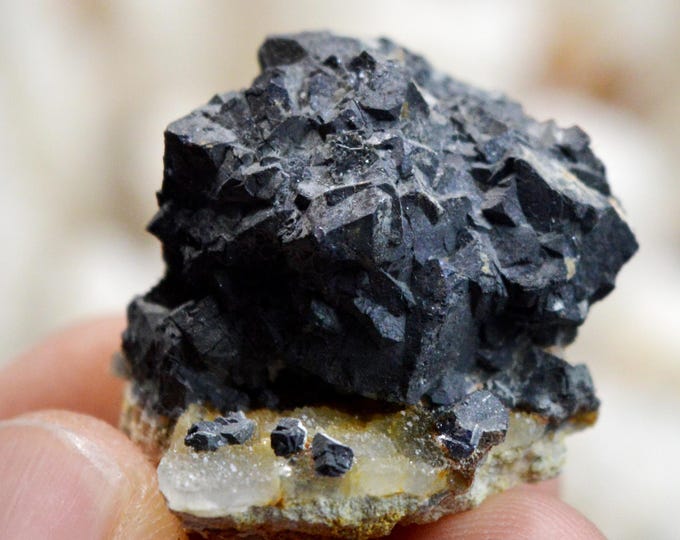 Galena & Chalcedony 38 grams - Le Buisson Mine, Montmirat, Saint-Étienne-du-Valdonnez, Mende, Lozère, Occitanie, France