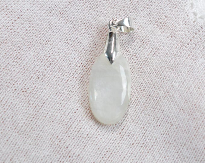 Pierre de lune blanche 13 carats - pendentif cabochon pierre naturelle - Tanzanie / FV3