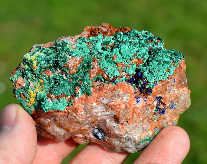 Malachite & Baryte 272 grams - Touissit-Bou Beker, Jerada Province, Oriental Region, Morocco