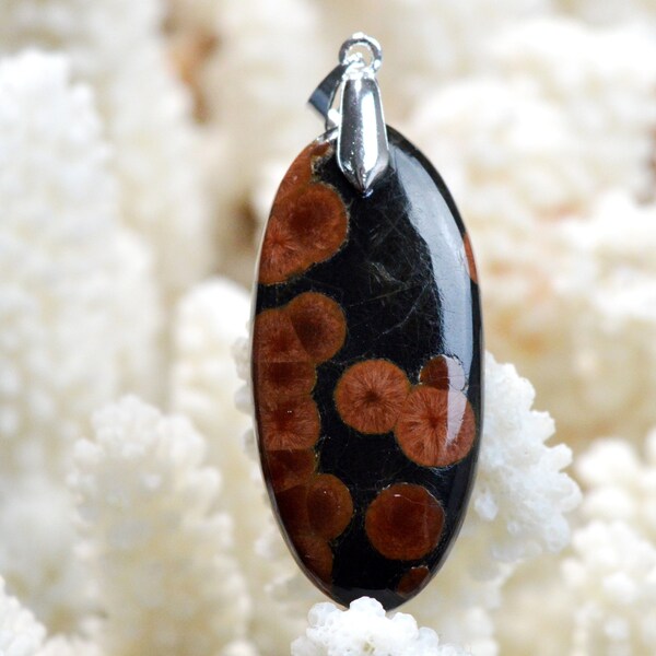 Obsidienne cacahuète 35 carats - pendentif cabochon pierre naturelle - Mexique / EH20