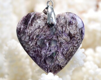 Charoite 54 carats - pendentif cabochon pierre naturelle - Russie // CH12