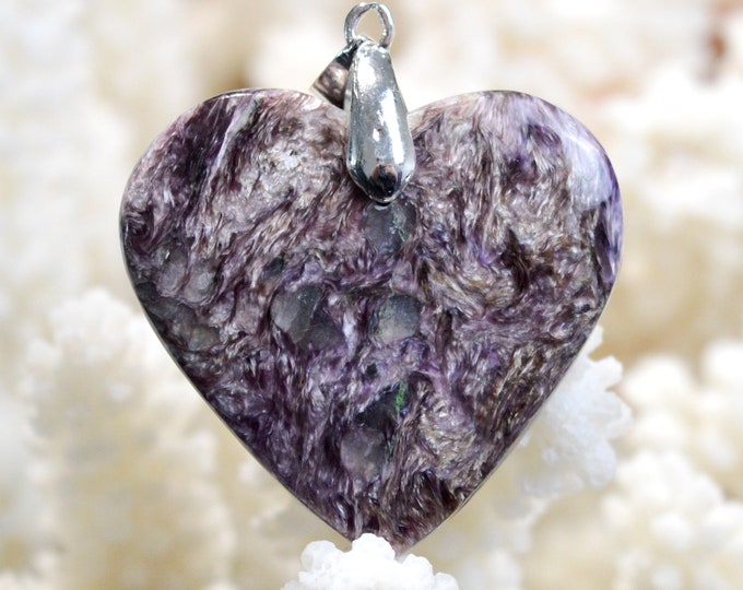 Charoite 54 carats - pendentif cabochon pierre naturelle - Russie // CH12