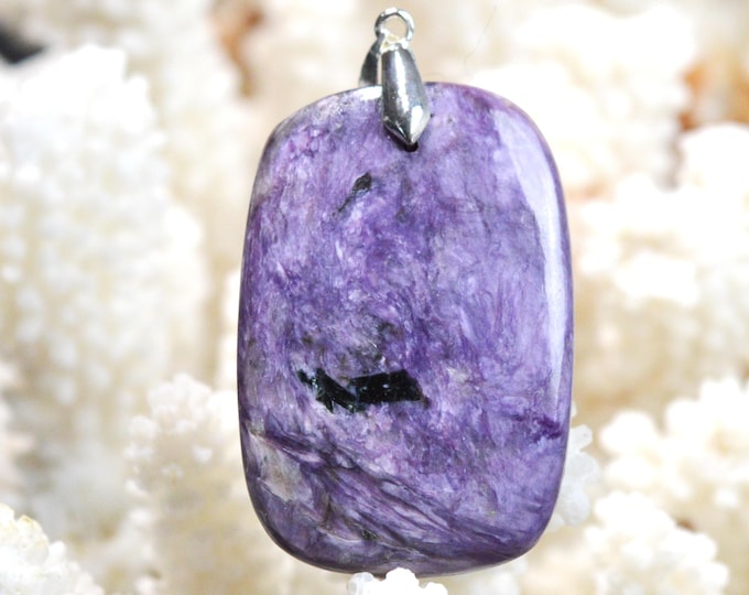 Charoite 72 carats - pendentif cabochon pierre naturelle - Russie / FZ78