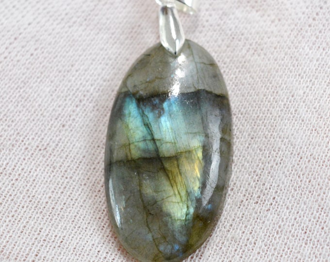 55 carat Labradorite - natural stone cabochon pendant - Madagascar / GC52
