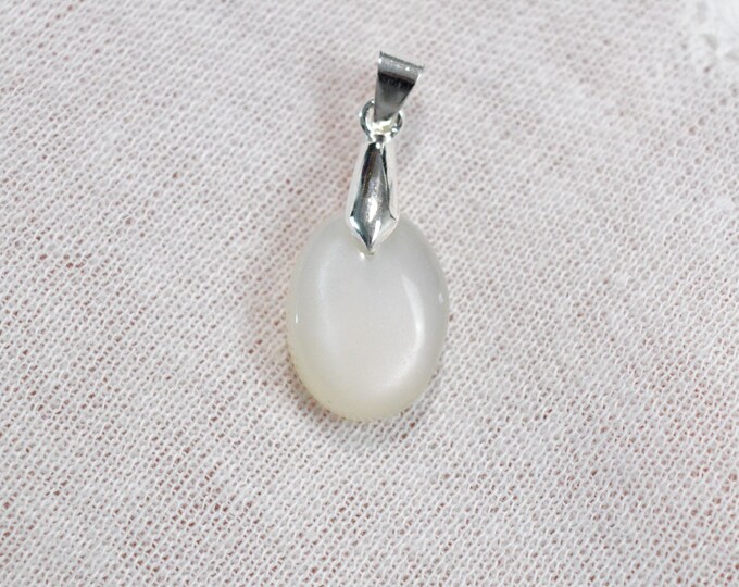 Pierre de lune blanche 15 carats - pendentif cabochon pierre naturelle - Tanzanie / FU97