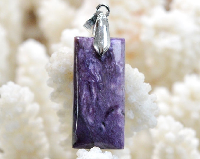Charoite 31 carats - pendentif cabochon pierre naturelle - Russie / FO70