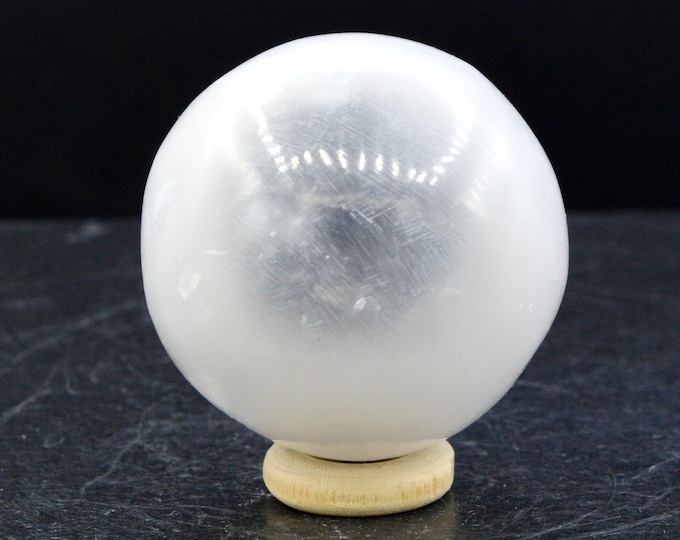 Sphère - Selenite - 93 grammes - Diamètre 42 mm - Maroc