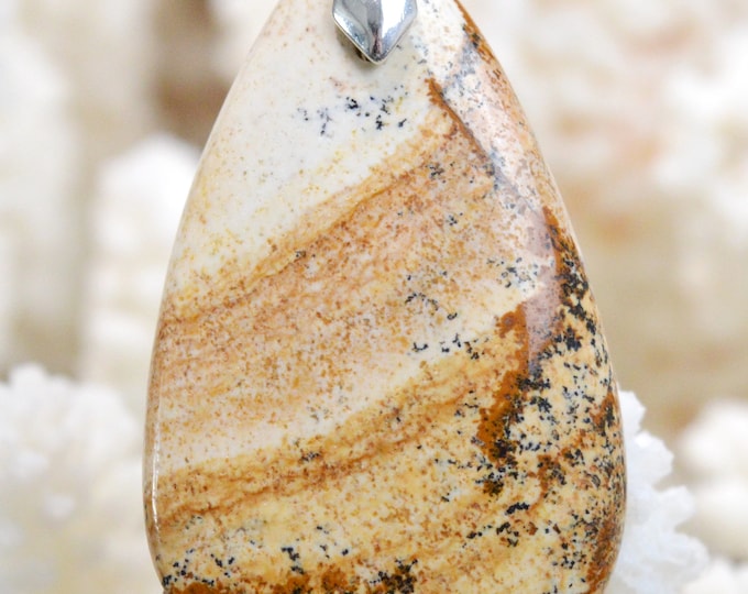 49 carat royal jasper - natural stone cabochon pendant - Morocco // Ref X57